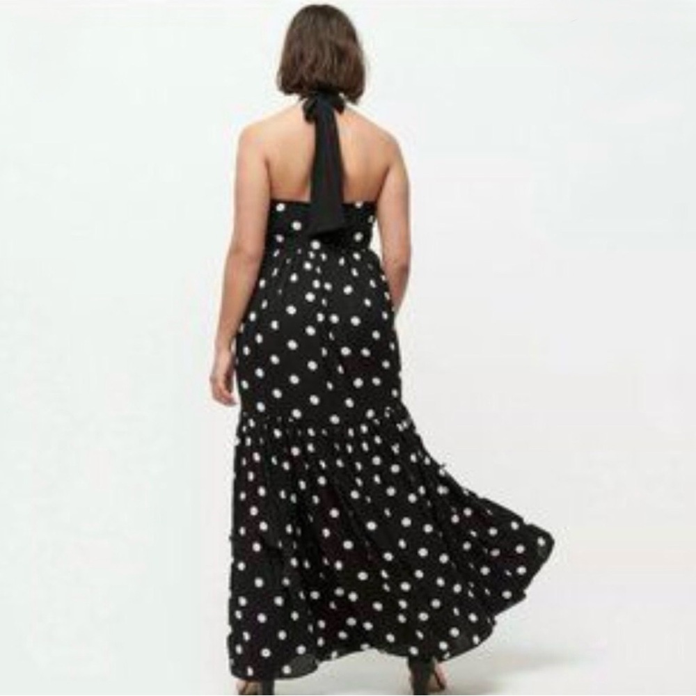 J Crew Women’s Black Polka Dot Maxi Dress Size Small - Picture 2 of 5